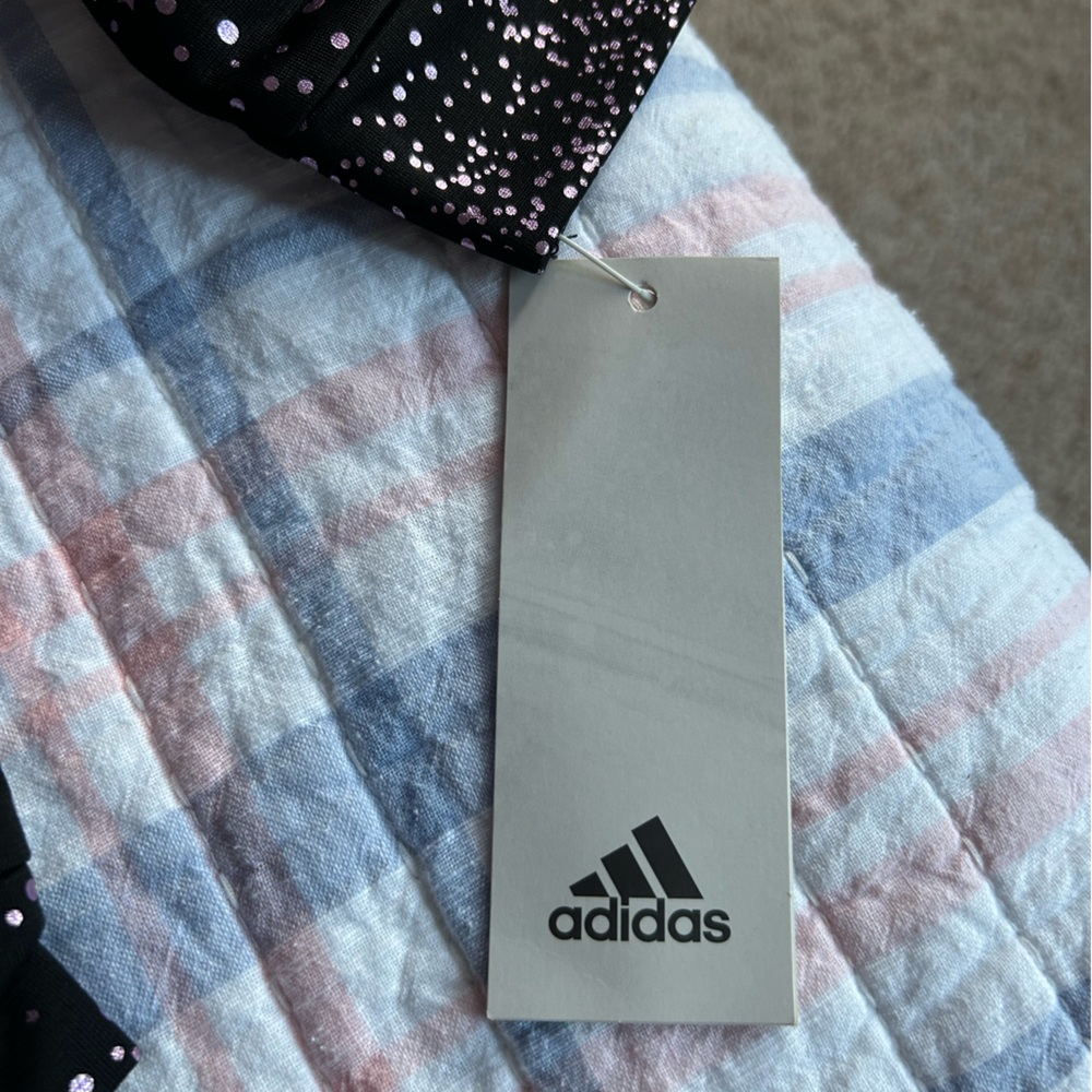 Infant/Toddler Adidas Black Tracksuit with Pink Iridescent Speckles/ Christmas - Picture 6 of 14